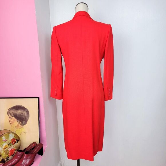 Vintage 80s Bright Red Custom Made Blazer Dress - Picture 6 of 8